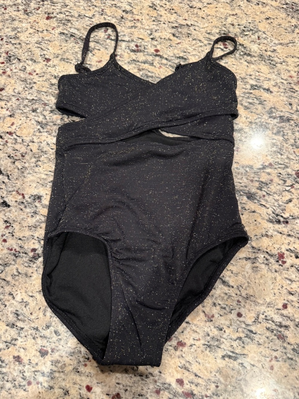 Girls' Black Glitter One-Piece Swimsuit NWOT by art class